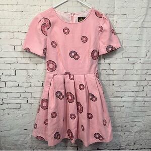 Nishe Novelty Donut Embroidered Felt Dress US women Size 4 Babydoll Mini Whimsy